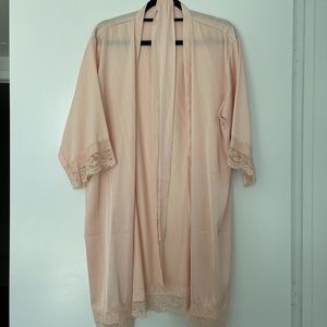 Women's Light Pink Silk Robe